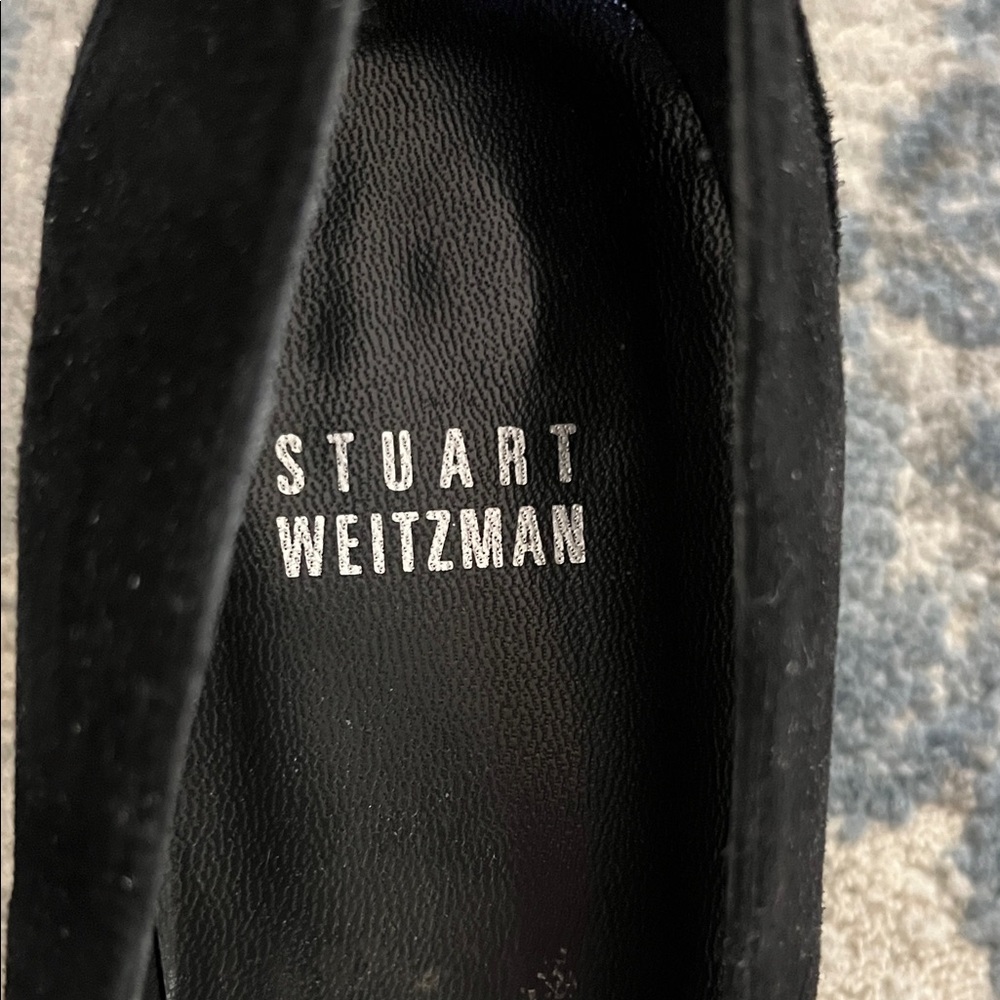 Vintage Stuart Weitzman Black and Leopard Print kitten heals - Picture 2 of 7